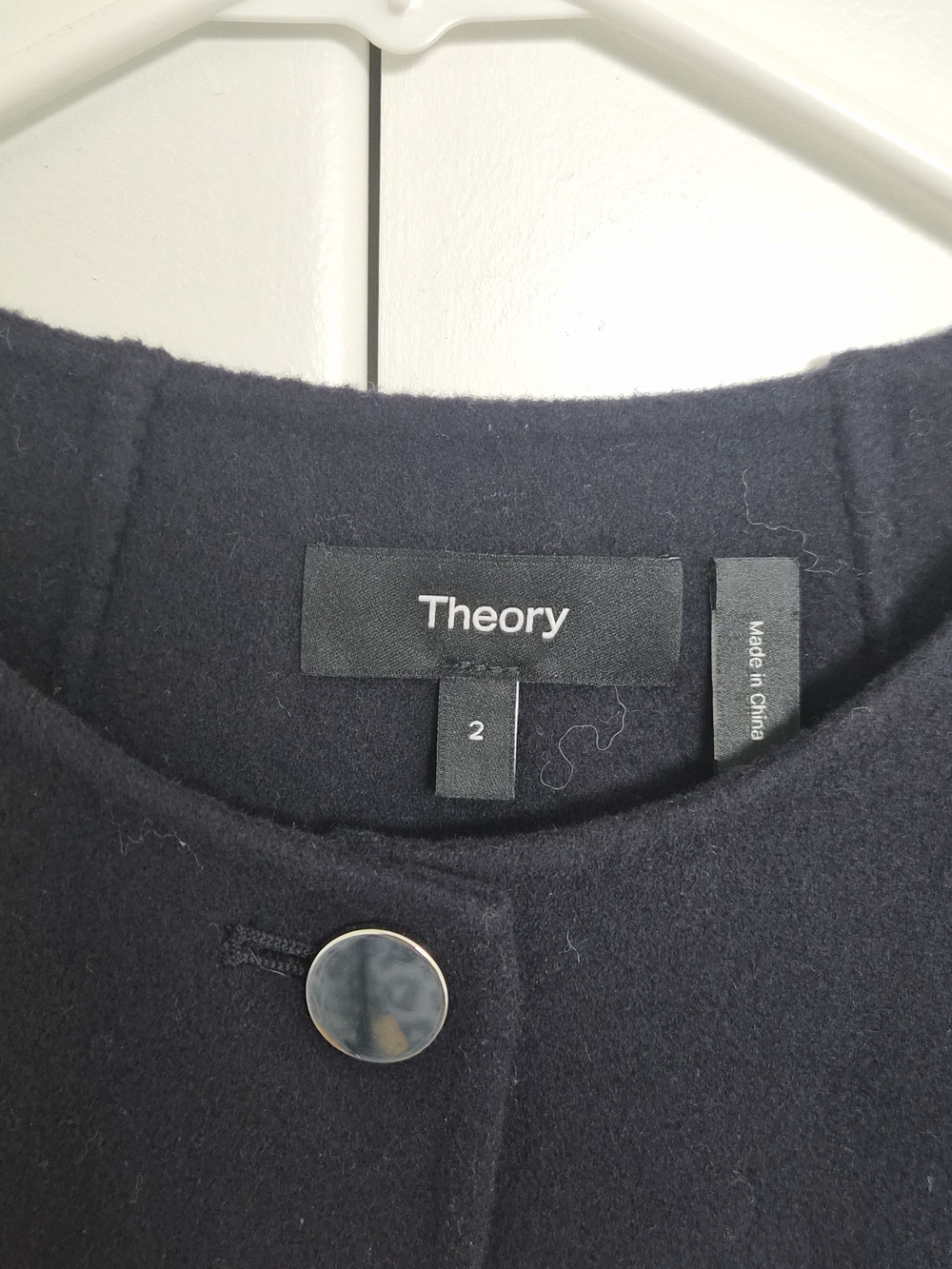 Theory Women's Navy Cropped Wool-Cashmere Jacket - Picture 3 of 5